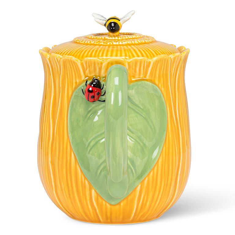 Flower Teapot with Bee & Ladybug