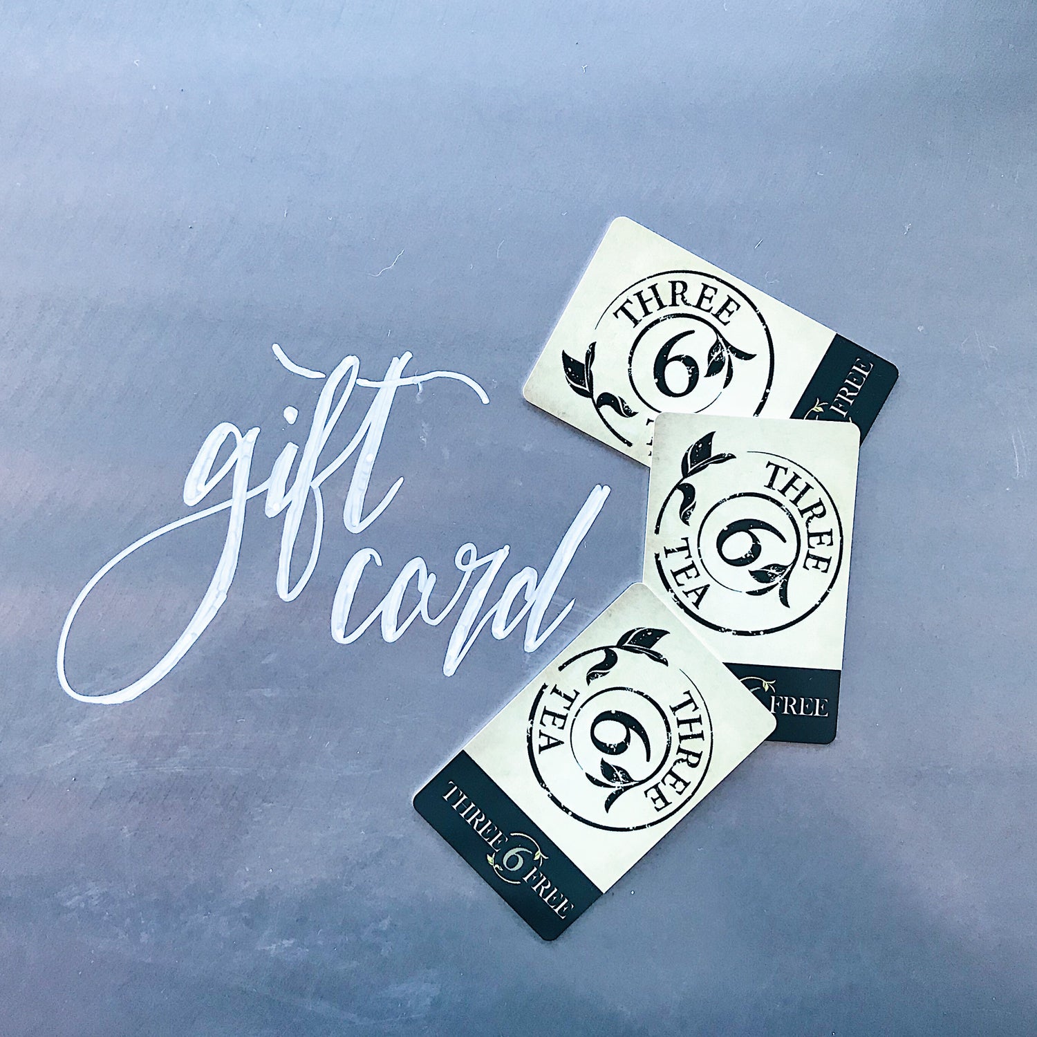 Three 6 Tea Gift Cards