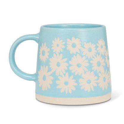 Wide Base Mug with Daisies