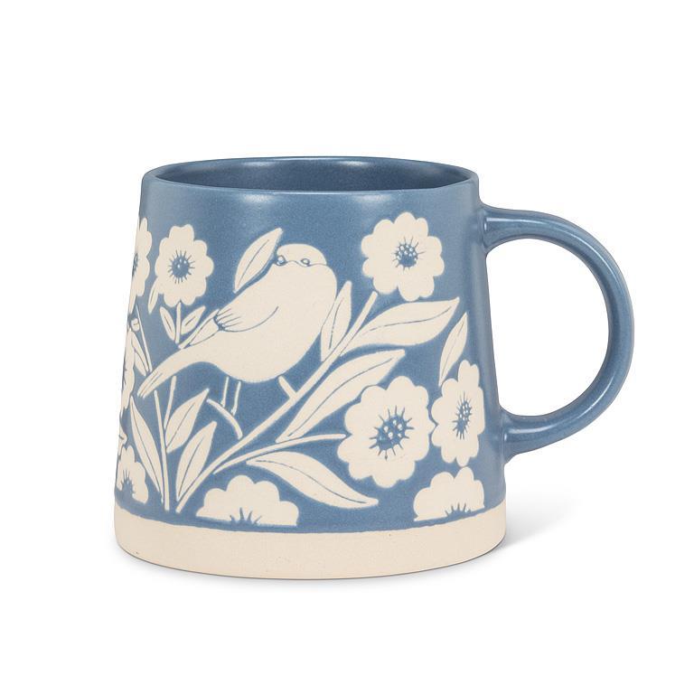 Coloured Wide Base Mug with Floral Designs