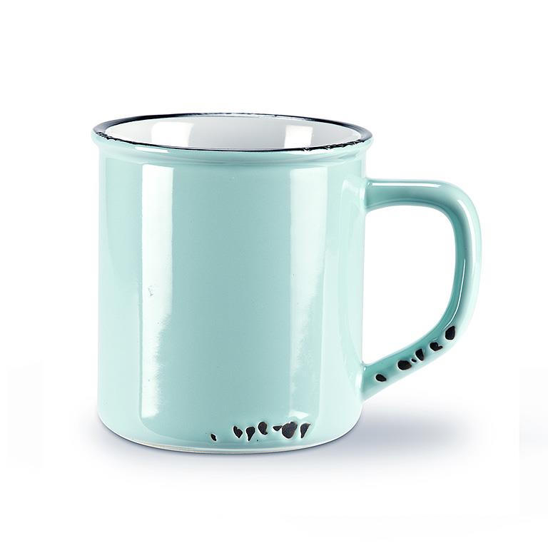 Blue/Green Enamel Look Mug