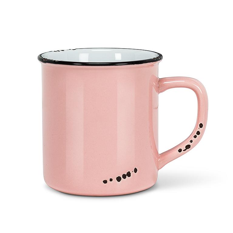 Pink Enamel Look Mug