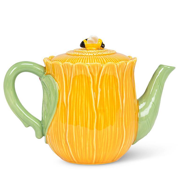 Flower Teapot with Bee &amp; Ladybug