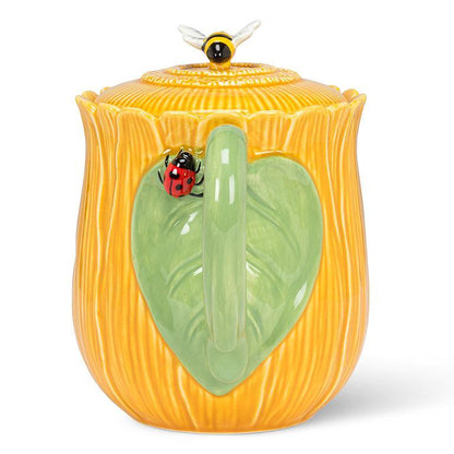 Flower Teapot with Bee &amp; Ladybug