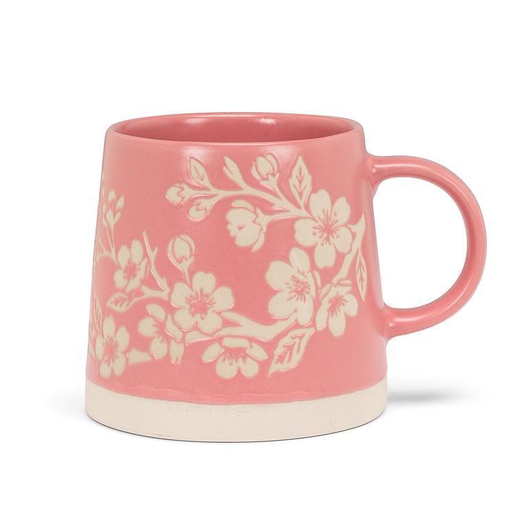 Coloured Wide Base Mug with Floral Designs