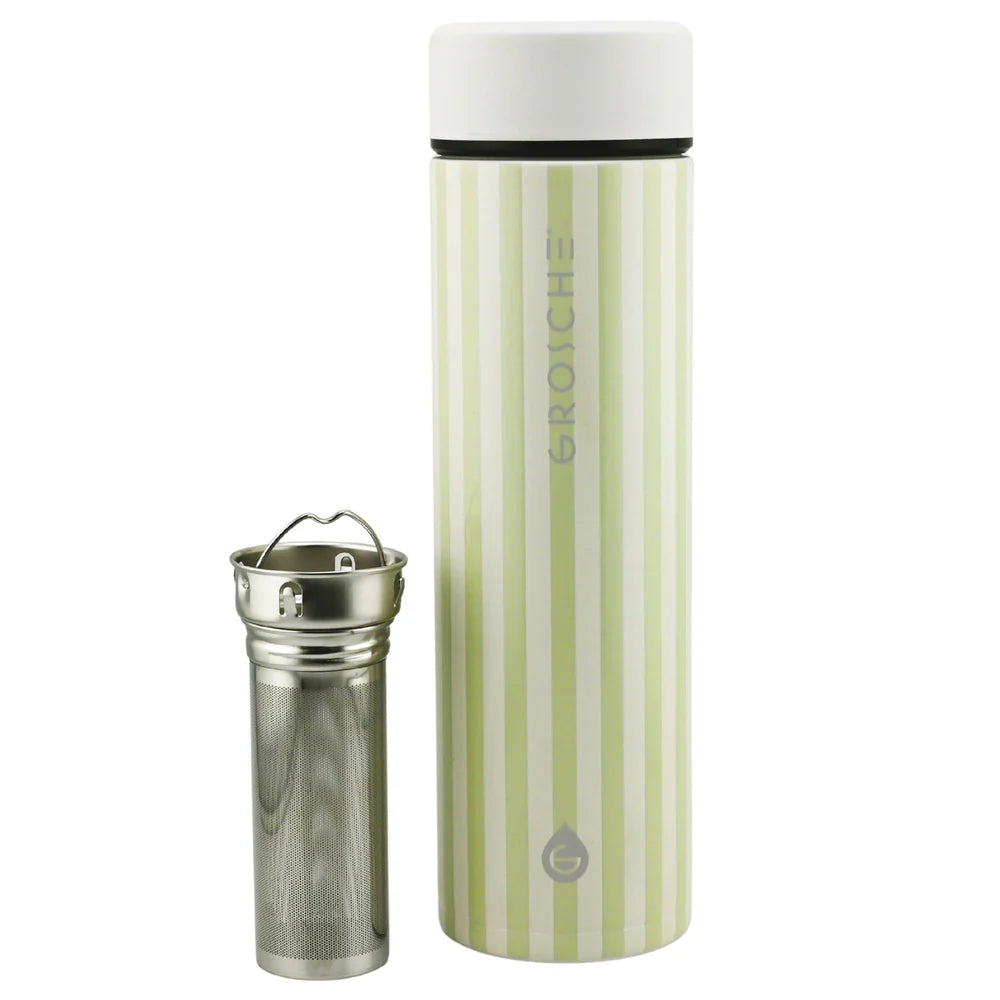 Grosche TORONTO Insulated Tea Infusion Flask - Green Stripes
